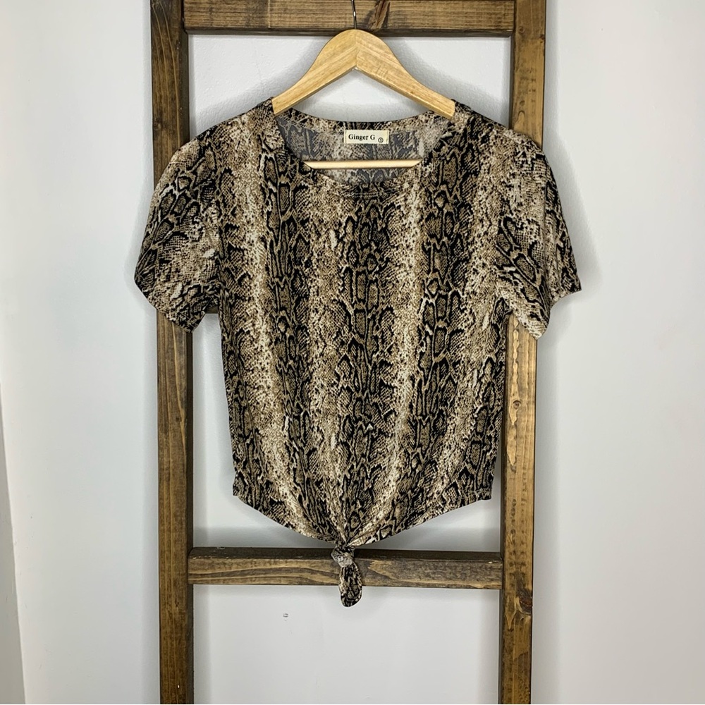 Ginger G Snakeprint Top